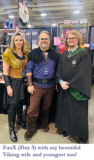 With my wife and youngest son